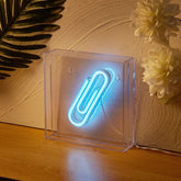 Büroklammer LED Box Neonschild